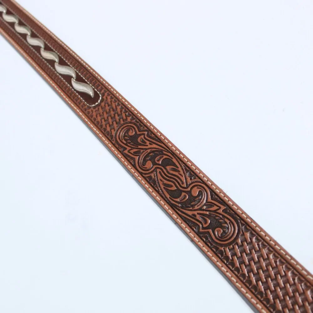 NWT Tony Lama Made in USA Brown Leather Western Belt Men Size 36 (44